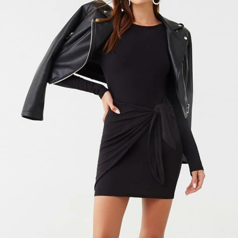 NWT Forever 21 Front Tie Knot Bodycon Mini Dress